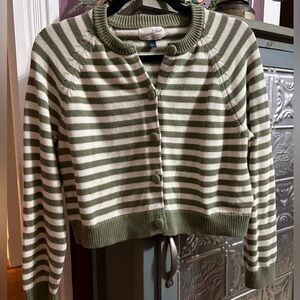 Universal Thread Olive and Cream Striped Cardigan